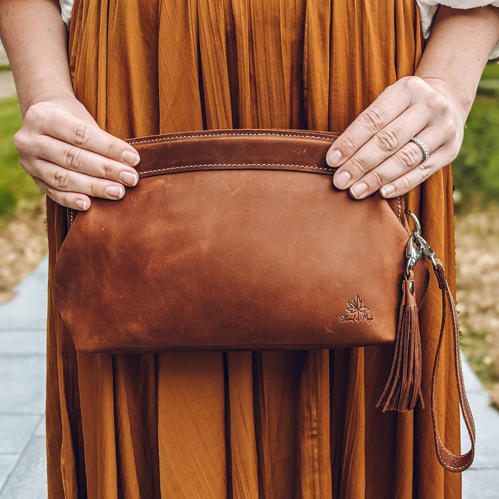 Sale Leather Clutch with tassle!