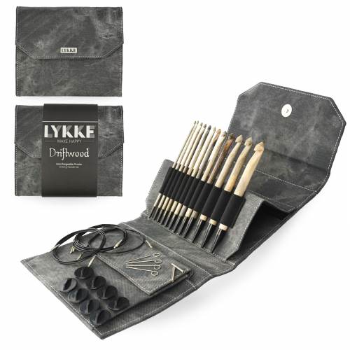 Lykke Driftwood 6” IC Tunisian 12pc Crochet Hook Set