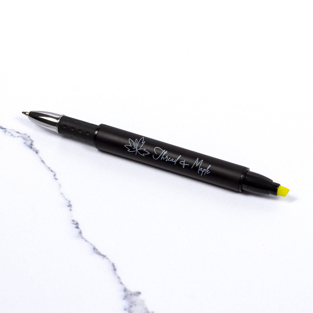 Dual Tip Highlighter Ballpoint Pen