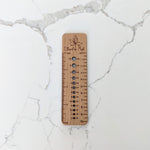 Cherry Wood 4 Ruler - Needle Gauge - Notions