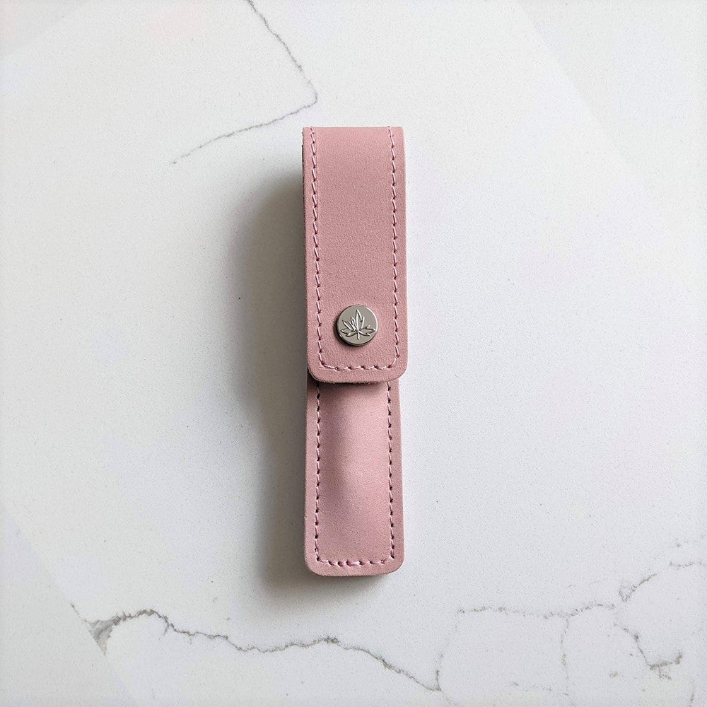 Leather Cable Needle Pouch - Rose - Goods